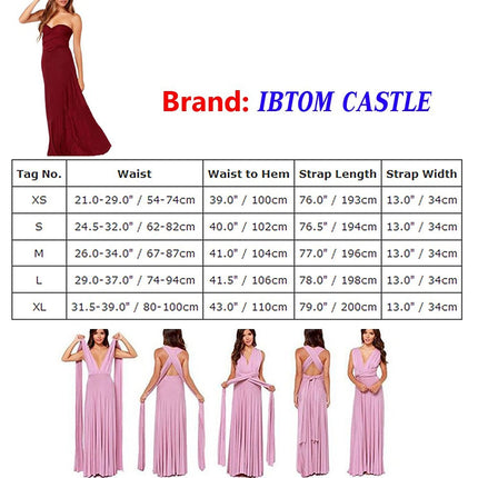 Womens Sexy Convertible Multi Way Wrap Transformer Solid Cocktail Off Shoulder Wedding Bridesmaid Evening Long Maxi Dress Floor Length Bandage Pageant Prom Ball Gowns
