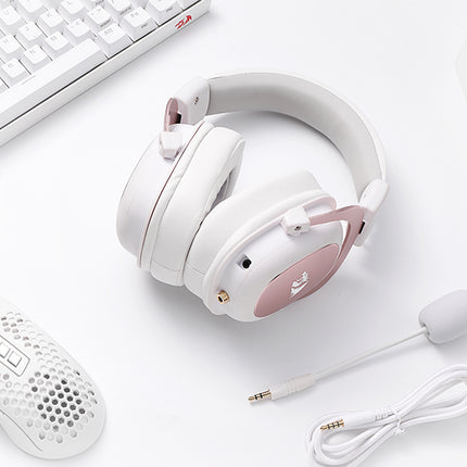 Redragon H510 Zeus White Wired Gaming Headset - 7.1 Surround Sound Memory Foam Ear Pads 53MM Drivers