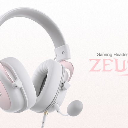 Redragon H510 Zeus White Wired Gaming Headset - 7.1 Surround Sound Memory Foam Ear Pads 53MM Drivers