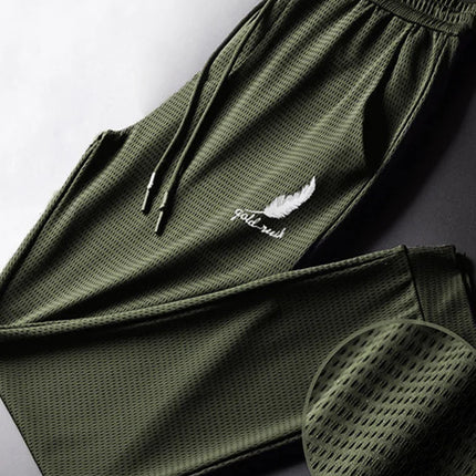 Men Fashion Quick Dry Pants Lightweight Hiking Jogging Running Trousers Breathable Workout Gym Ankle Tied Athletic Pants