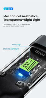 3 In 1 100w Transparent Fast Charging Cable Type C Usb Micro For Iphone Samsung Huawei Xiaomi Pilot Lamp Charger Usb C 6A