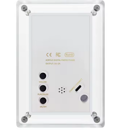 Acrylic Digital Photo Frame 5 Inch – Portable Vertical Display with IPS Screen & 4GB Memory