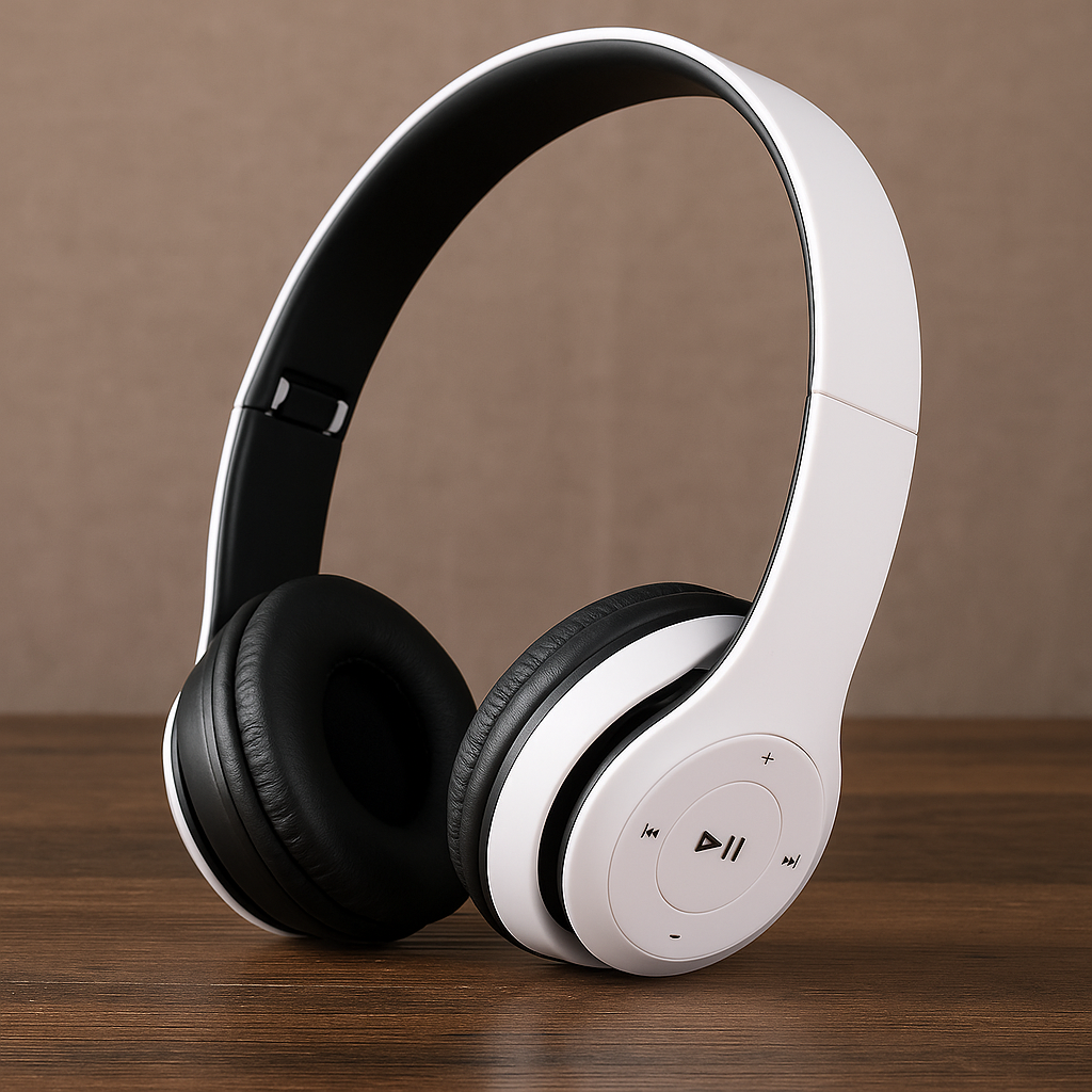 P47 Wireless Bluetooth Headphones – Handsfree Noise Cancelling Over-Ear Headset with Mic, Stereo Sound, Foldable Earphones Compatible with iPhone, Samsung S22, Huawei & More