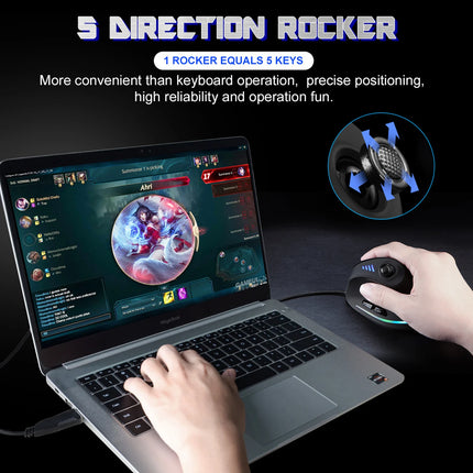 ZELOTES Vertical Gaming Mouse Wired USB Ergonomic Mice RGB Joysticks Programmable Laser Mice 10000 DPI For Gamer PC Computer C18