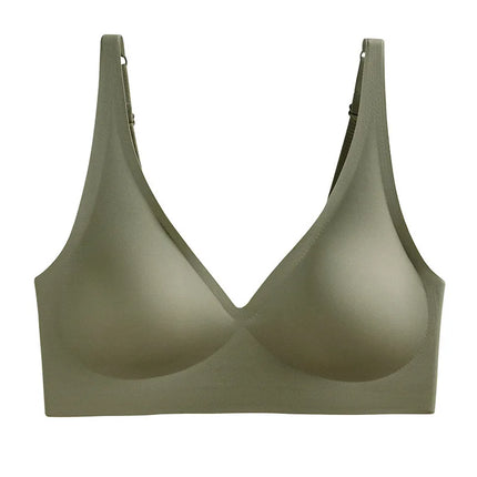 Sexy Seamless Bras For Women Wire Free Push Up Brassiere V Neck Bralette Women's Glossy Soft Underwear Female Lingerie Intimates