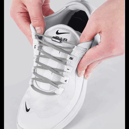 21 Colors No Tie Shoelaces Round Color Metal Lock Elastic Shoelace General For Children And Adults Sneakers Lazy Laces Unisex