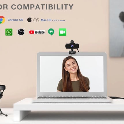 FIFINE 1440p Full HD PC Webcam with Microphone, tripod, for USB Desktop & Laptop,Live Streaming Webcam for Video Calling-K420