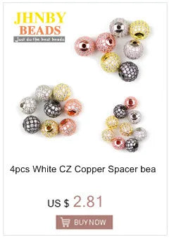 JHNBY Gold Plated Metal beads 2/3/4/5/6/8MM Round Iron Spacer Loose Beads For Jewelry Bracelets Necklace Making DIY Accessories