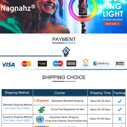 Nagnahz U800 LED Photo Studio Light for Tiktok Youbute Game Live Video Lighting Portable Video Recording Photography Panel Lamp