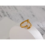 Yhpup 316L Stainless Steel Ring New Design Metalic 18 K PVD Plated Jewelry Trendy Opening Ring бижутерия для женщин Gift