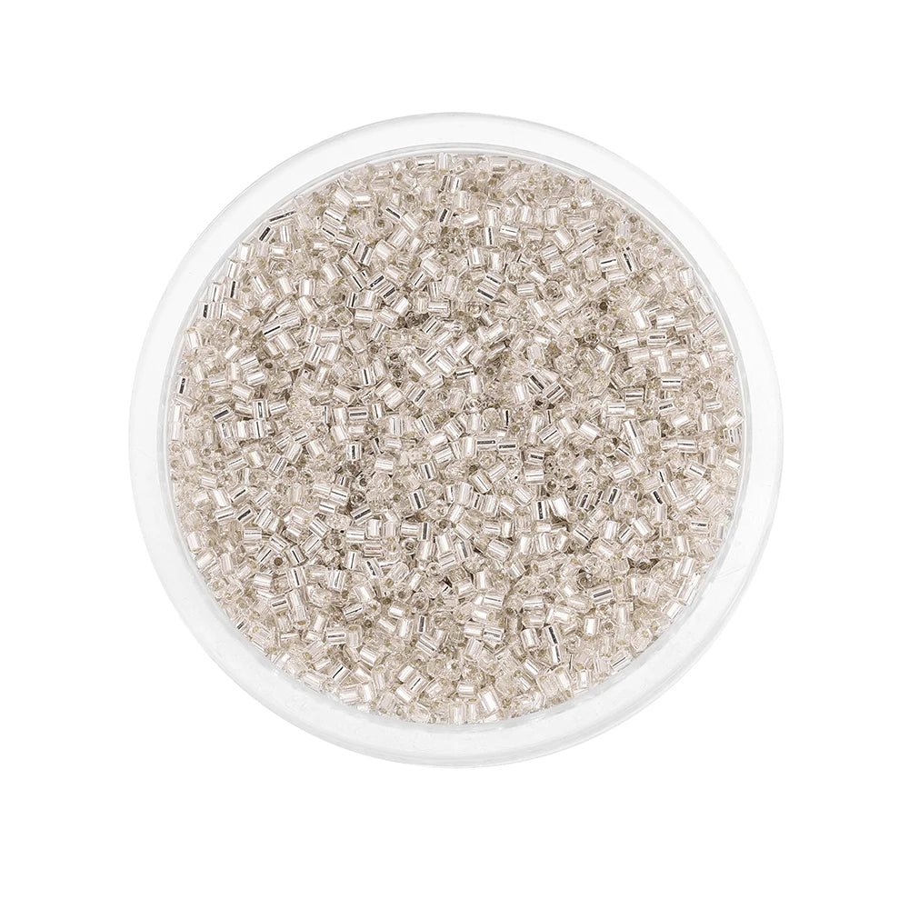 1000/1800Pcs 2mm Hexagon Czech Glass Cylindrical Loose Small Seed Needle Beads for DIY Bracelet Necklace Jewelry Making Supplies