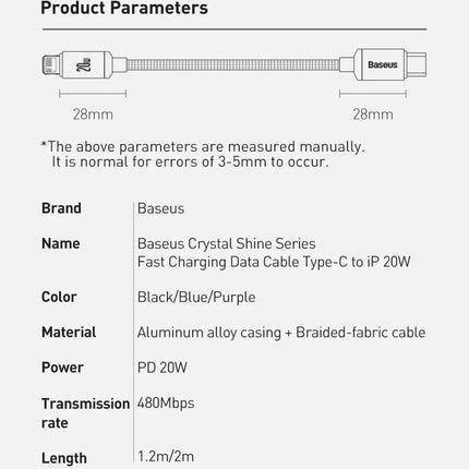 Baseus USB Type C PD 20W Cable for iPhone 14 13 12 Pro X 8 Fast USB C Cable for iPhone Charging Cable USB Type C Cable Wire Code