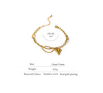 Yhpup Trendy Heart Double Layered Bracelet Stainless Steel Metal Texture Stylish Charm Jewelry браслеты женские Summer Gift