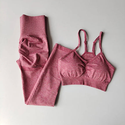 Women'sGym Tracksuit Fitness Yoga Sets Sportswear Workout Bra+High Waist Leggings Gym Clothing Seamless Bra Suit Sports Suits