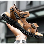 Brand Classic Mens Sandals Summer Genuine Leather Sandals Men Outdoor Casual Lightweight Sandal Fashion Men Sneakers Size 38-46