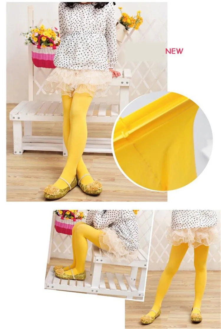 Girls Ballet Dance Pantyhose Children A Thin Section Fashion Velvet Tights Baby Solid Black White Stockings For 0-15Y Kids CN