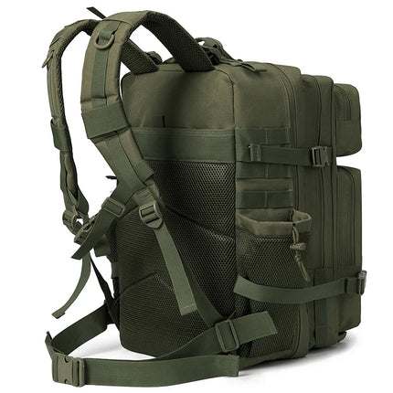 QT&QY 50L Tactical Backpack survival Bag Hunting MOLLE Backpack GYM For Men EDC Outdoor Hiking Rucksack Witch Bottle Holder