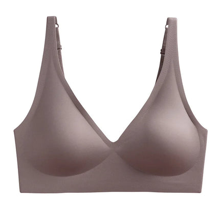 Sexy Seamless Bras For Women Wire Free Push Up Brassiere V Neck Bralette Women's Glossy Soft Underwear Female Lingerie Intimates