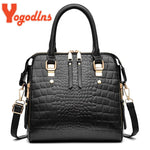 Luxury Crocodile Pattern Handbag Women Winter New PU Leather Tassel Shoulder Bag Brands Design Handle Bag Lady Purse