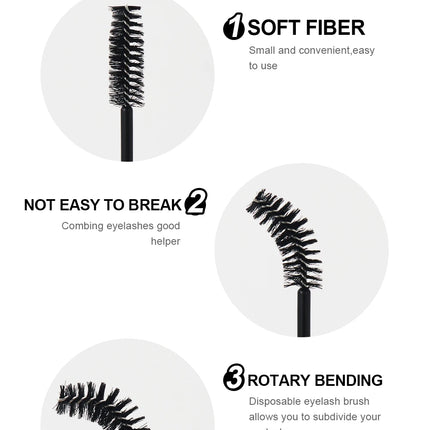 ANNAFRIS 50Pcs  Disposable Eyelash  Brush Soft Head Crystal Eyebrow Brush Lash Extension Brush  Mascara Wand Makeup Tool