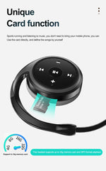 Wireless Headphones Bluetooth MP3 Player Headsets FM Radio On-Ear Comfort TF Card Slot Sport Wireless Earphones with Microphones