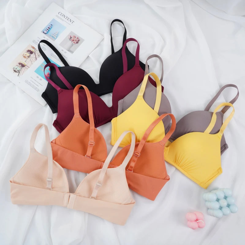 Seamless Bras for Women Push Up Bras No Wire Brassiere A B Cup Underwear Sexy Bralette Three Quarters(3/4 Cup)  Lingerie