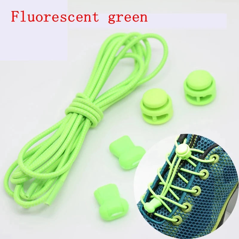 1 Pair 22 Colors Elastic Shoelaces Round Locking No Tie Shoe Laces Kids Adult Quick Lazy Laces Rubber Sneakers Shoelace T1