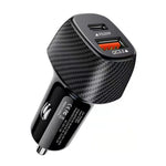 PD20W USB-C & QC3.0 Dual Port Fast Car Charger-Compact 2-Port Vehicle Charging Adapter