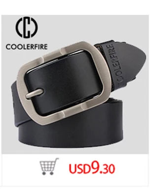 Coolerfire genuine leather belts for men brand male pin buckle jeans cowboy Mens Belt Luxury Designer High Quality Leather belt