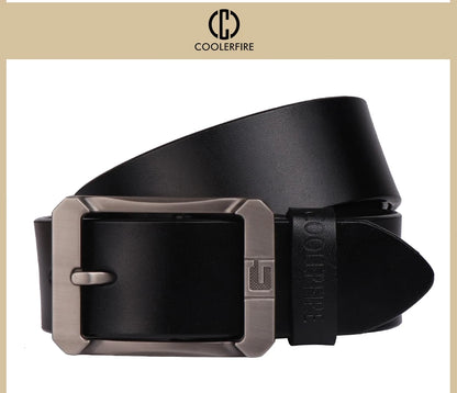 Coolerfire genuine leather belts for men brand male pin buckle jeans cowboy Mens Belt Luxury Designer High Quality Leather belt