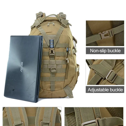 40L Camping Backpack Men's Bag Travel Bags Tactical Molle Climbing Rucksack Hiking Outdoor Reflective Shoulder Fishing Bag