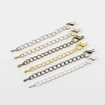 10pcs/lot 50 70mm Tone Extended Extension Tail Chain Lobster Clasps Connector For DIY Bracelet Necklace Jewelry Making Findings