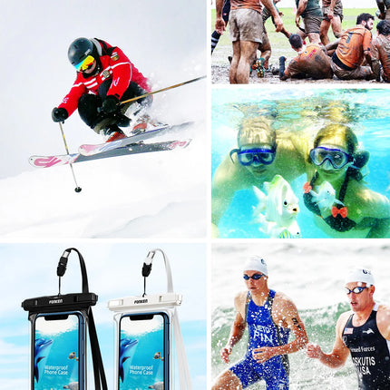 FONKEN Full View Waterproof Case for Phone Underwater Snow Rainforest Transparent Dry Bag Swimming Pouch Big Mobile Phone Covers
