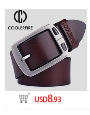 Coolerfire genuine leather belts for men brand male pin buckle jeans cowboy Mens Belt Luxury Designer High Quality Leather belt