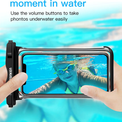 FONKEN Full View Waterproof Case for Phone Underwater Snow Rainforest Transparent Dry Bag Swimming Pouch Big Mobile Phone Covers