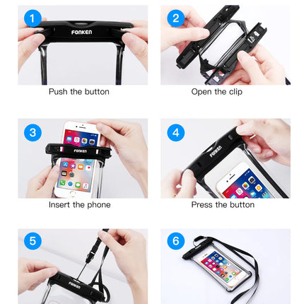 FONKEN Full View Waterproof Case for Phone Underwater Snow Rainforest Transparent Dry Bag Swimming Pouch Big Mobile Phone Covers