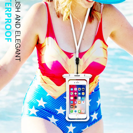 FONKEN Full View Waterproof Case for Phone Underwater Snow Rainforest Transparent Dry Bag Swimming Pouch Big Mobile Phone Covers