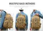 40L Camping Backpack Men's Bag Travel Bags Tactical Molle Climbing Rucksack Hiking Outdoor Reflective Shoulder Fishing Bag