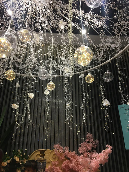 1.2m/2m Crystal Beads Wedding Hotel Decoration Diamond Pearl Rattan Holiday Decoration Home Decoration Party Supplies