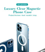 Hard Crystal Original Magnectic Case For iPhone 13 12 11 14 15 16Pro Max XSMAX XR SE 7 8Plus For Magsafe Wireless Charging Cover