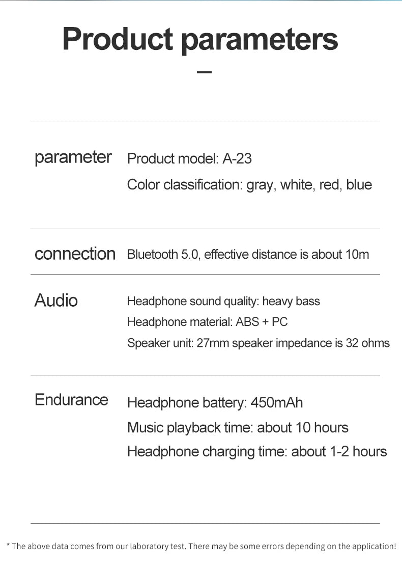 Wireless Headphones Bluetooth MP3 Player Headsets FM Radio On-Ear Comfort TF Card Slot Sport Wireless Earphones with Microphones