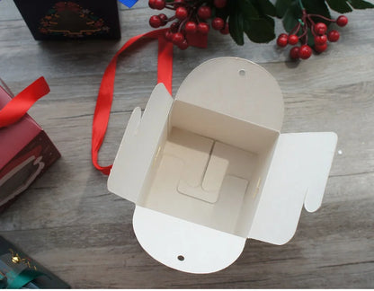 12pcs Christmas Paper Box with Window Handle Candy Box Soap Candle Cookie Candy Little Gift Packaging Party Favors Decor