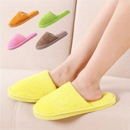 Women Home Slippers Autumn Winter Warm Furry Plush Shoes Indoor Bedroom Light EVA Couple Cotton Slipper Solid Soft Flip Flops