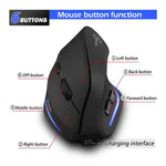 Lefon F35 Wireless Vertical Mouse 2.4G Rechargeable Ergonomic Optical Mouse 2400 DPI Gaming Mice for Computer Laptop PC Mac IOS