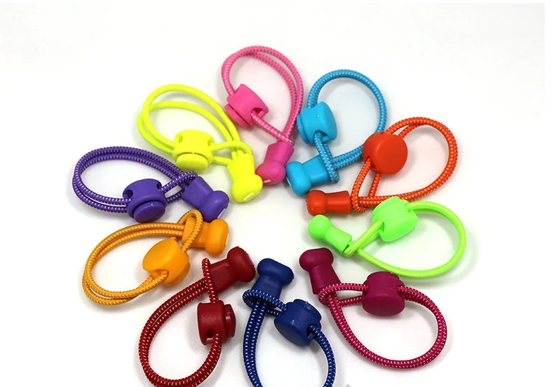 1 Pair 22 Colors Elastic Shoelaces Round Locking No Tie Shoe Laces Kids Adult Quick Lazy Laces Rubber Sneakers Shoelace T1