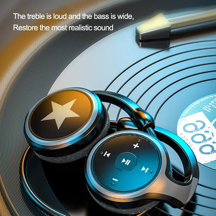 Wireless Headphones Bluetooth MP3 Player Headsets FM Radio On-Ear Comfort TF Card Slot Sport Wireless Earphones with Microphones