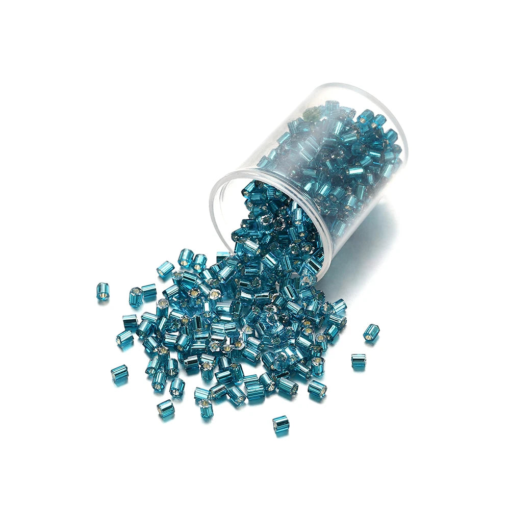 1000/1800Pcs 2mm Hexagon Czech Glass Cylindrical Loose Small Seed Needle Beads for DIY Bracelet Necklace Jewelry Making Supplies