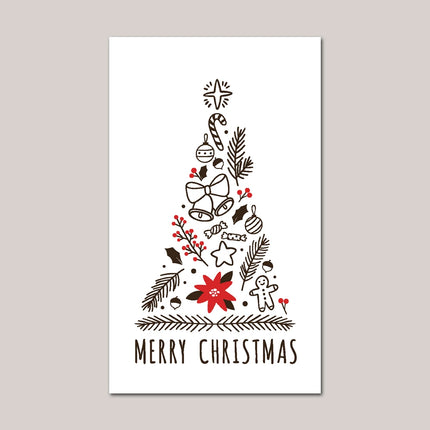 30Pcs Merry Christmas Gift Cards Greeting Card Christmas Tree Stickers Cute Design For 2022 New Year Gift decoration card