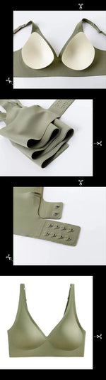 Sexy Seamless Bras For Women Wire Free Push Up Brassiere V Neck Bralette Women's Glossy Soft Underwear Female Lingerie Intimates