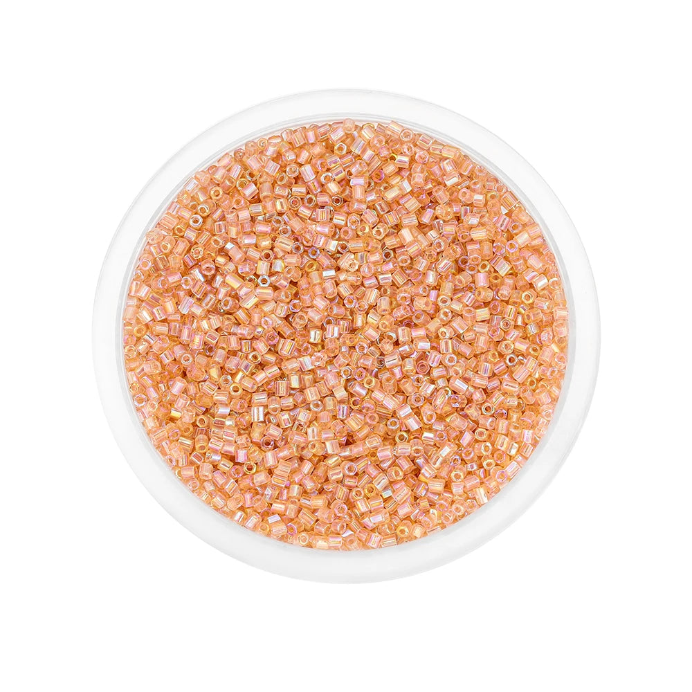 1000/1800Pcs 2mm Hexagon Czech Glass Cylindrical Loose Small Seed Needle Beads for DIY Bracelet Necklace Jewelry Making Supplies